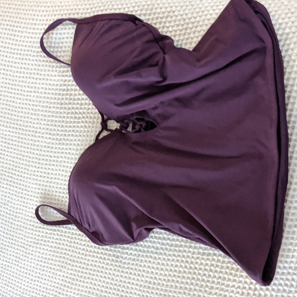 Blue rod beattie purple swim top tankini size 12